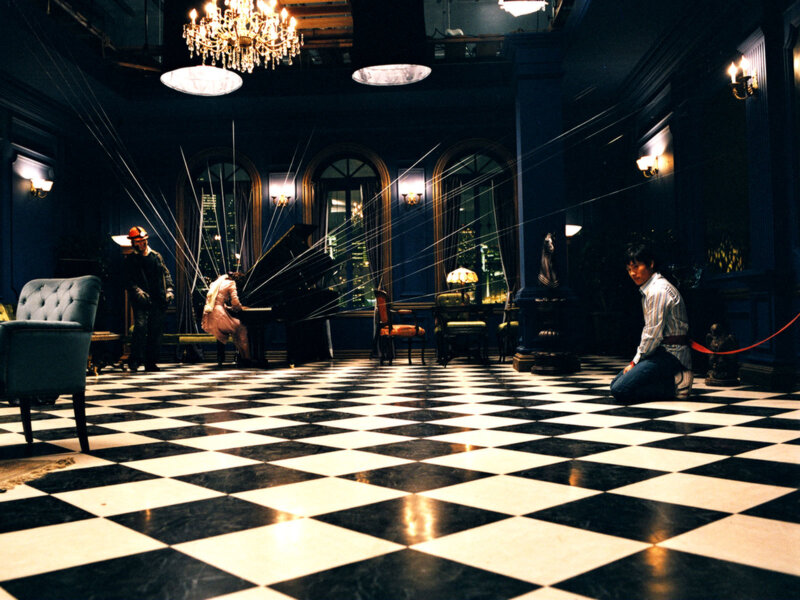 Piano in a grand hall