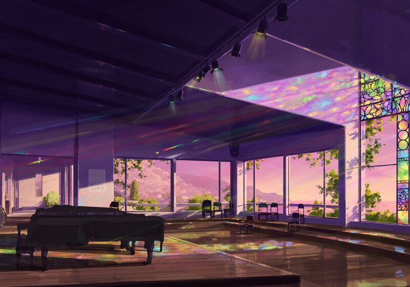 Piano in Concert Hall — Purple