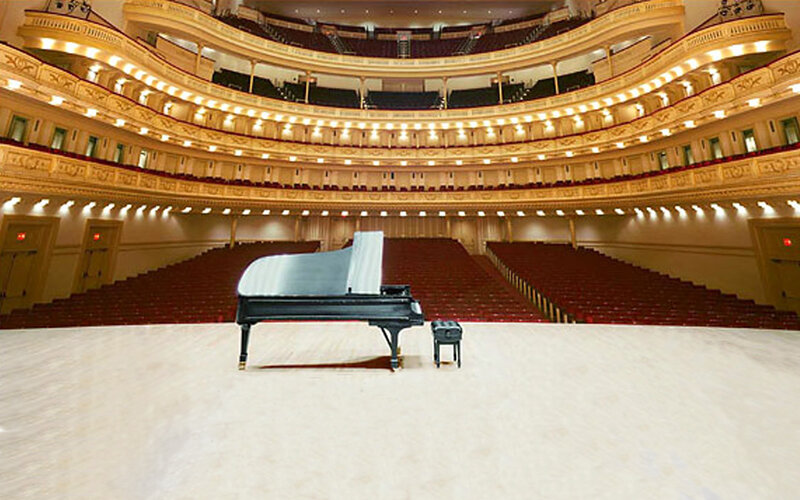 Piano in concert hall