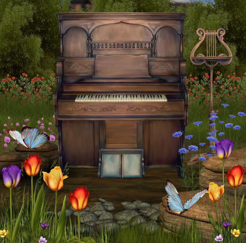 Piano in Garden