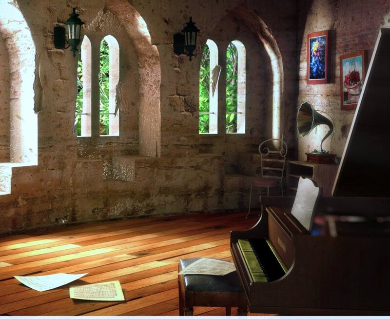 Piano in Stone Room