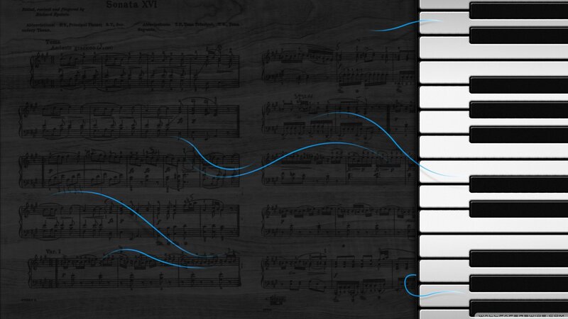 Piano Keyboard and Sheet Music — Black
