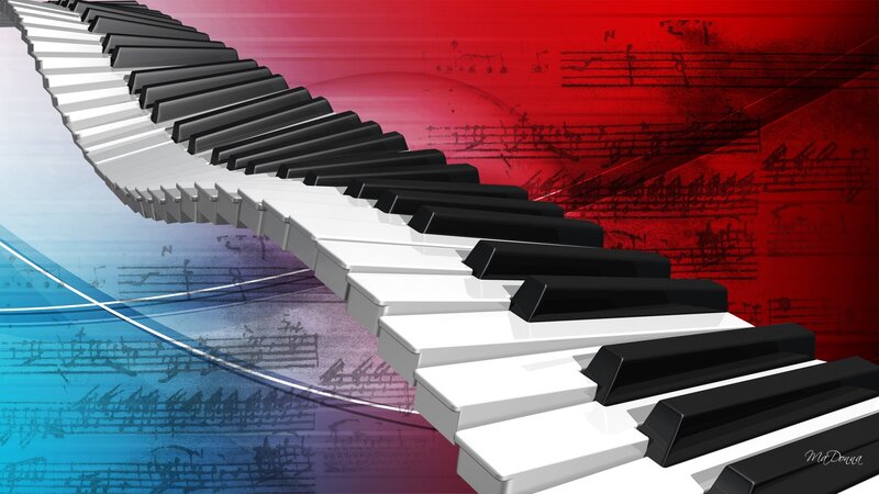 Piano Keyboard — Red