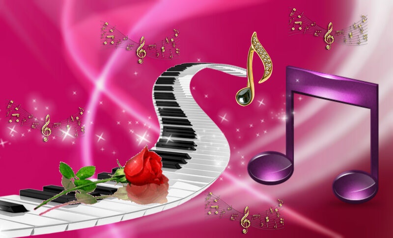 Piano Keyboard with Rose