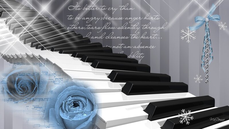 Piano Keyboard with Roses