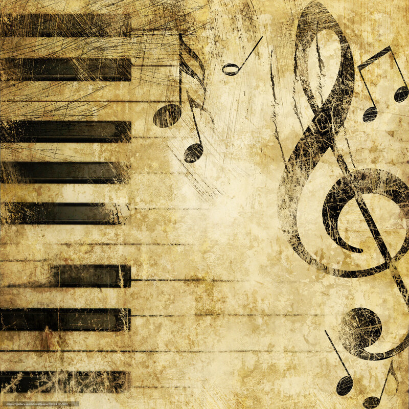 Piano Keys and Musical Notes — Brown