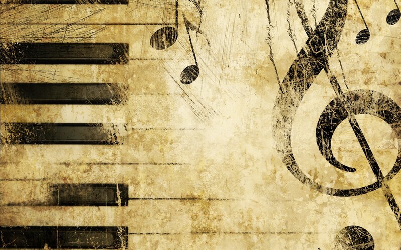 Piano Keys and Musical Notes