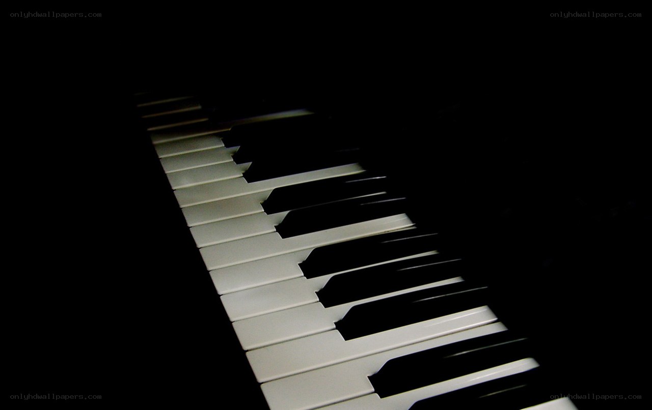 piano keys in darkness
