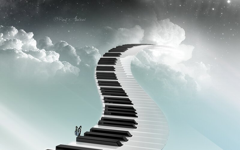 piano keys in the sky