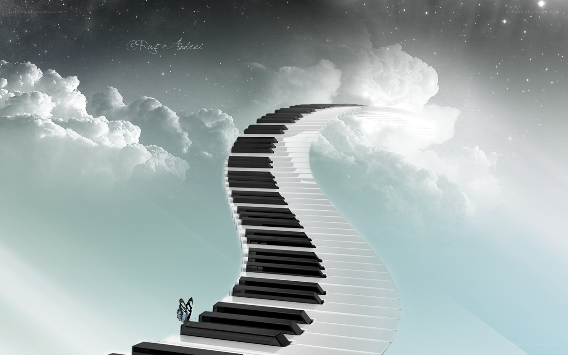 piano keys in the sky