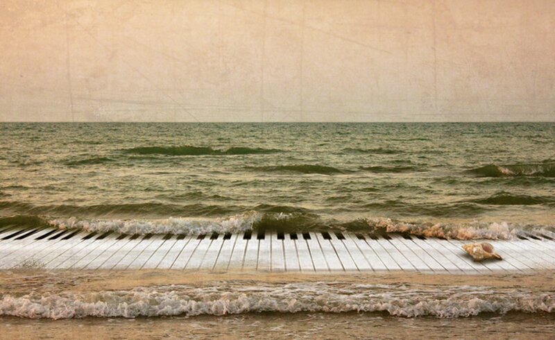 Piano Keys on Beach