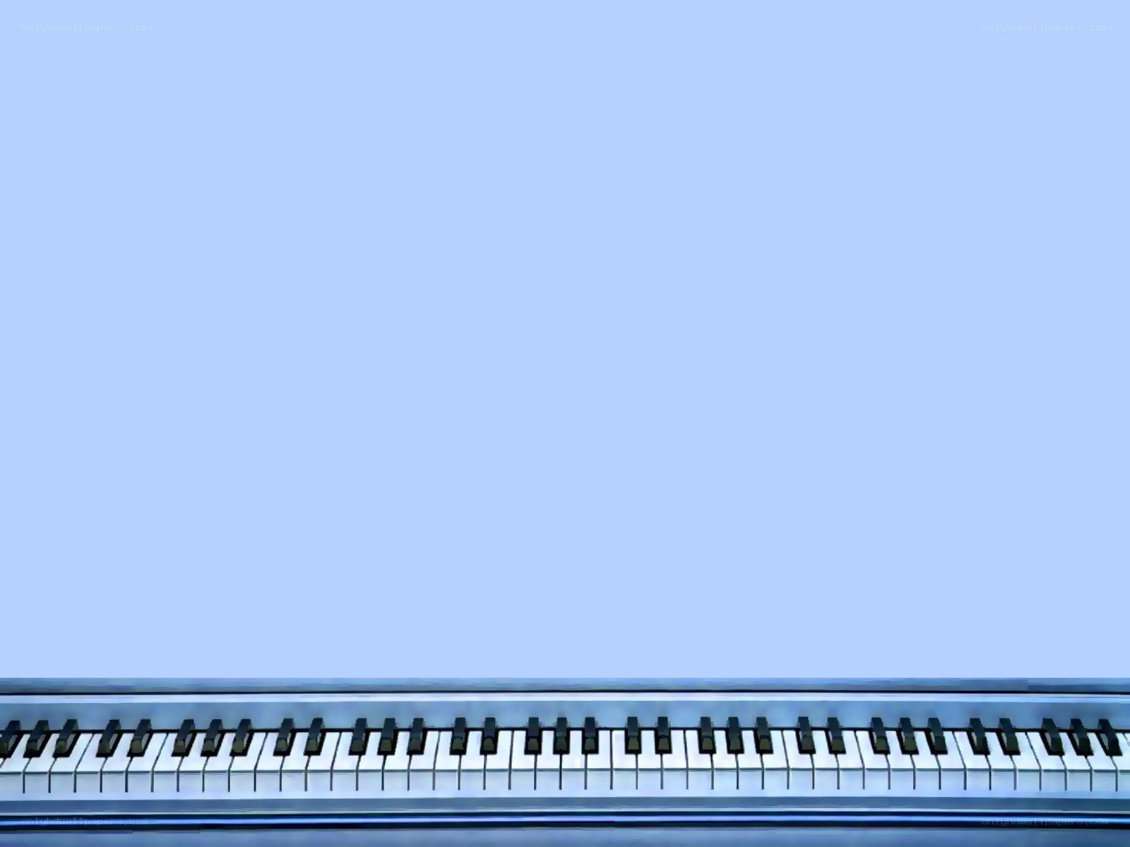 piano keys on blue background