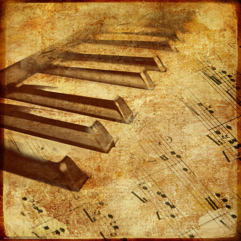 Piano keys on old music sheet
