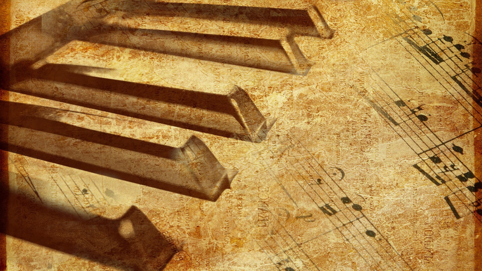 piano keys on sheet music