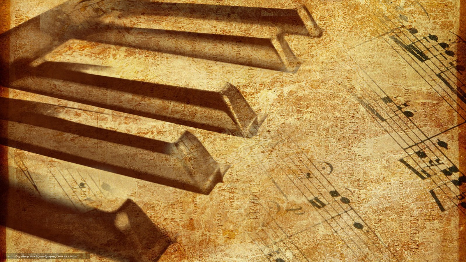 piano keys on sheet music