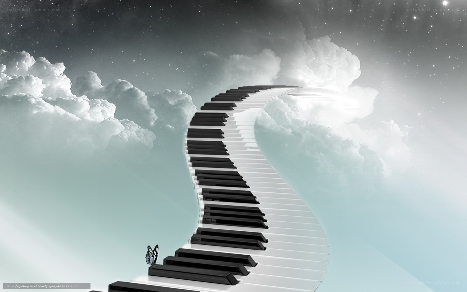 Piano keys staircase to the sky