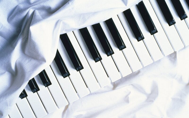 Piano Keys under Cloth — White