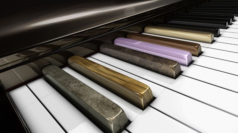 Piano Keys — White, Dramatic, 3d Render, Keyboard