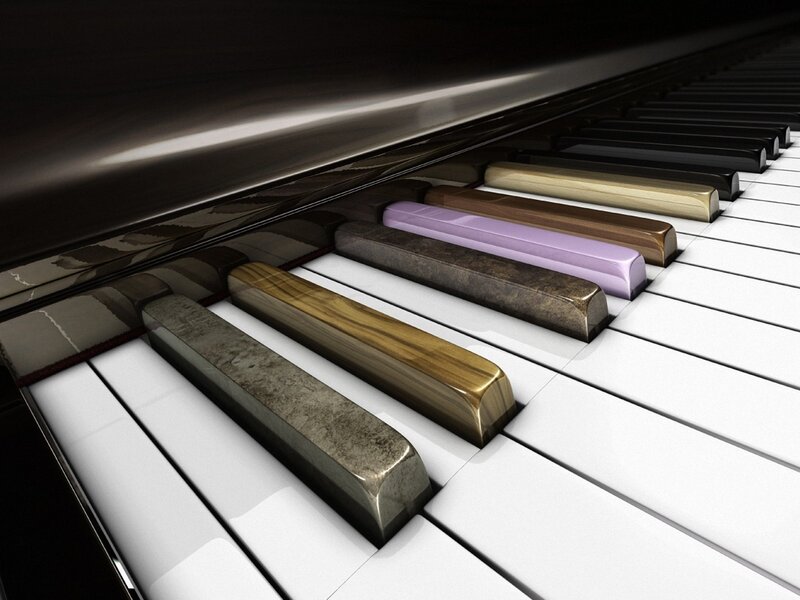 Piano Keys — White, Dramatic, 3d Render