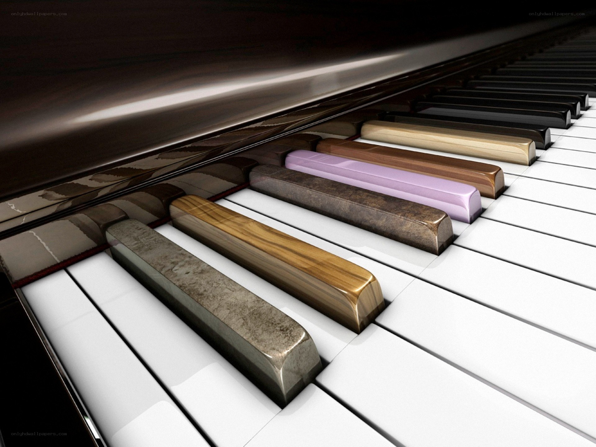 piano keys with artistic variations