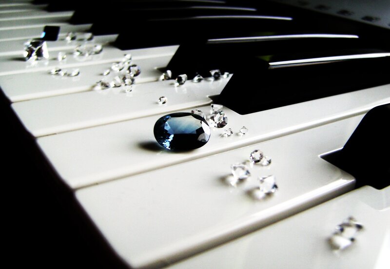 Piano Keys with Gems