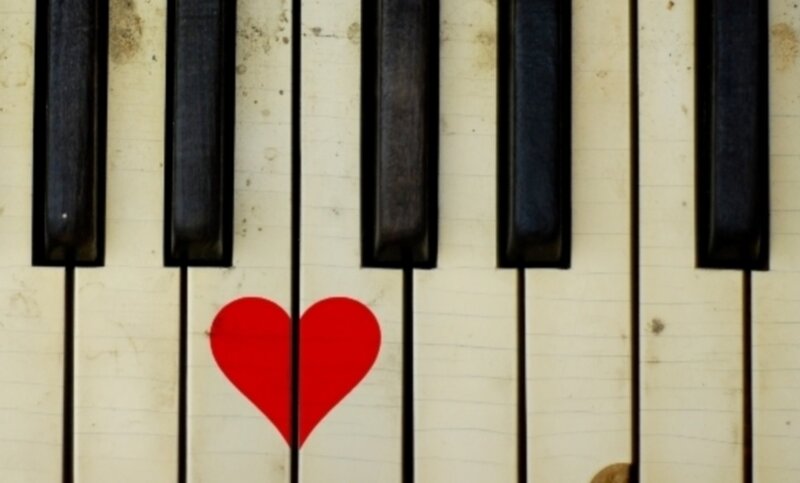 Piano Keys with Heart