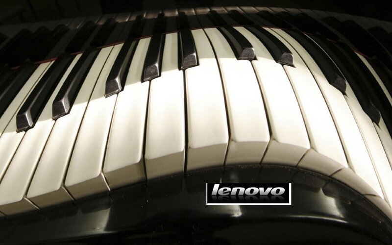 piano keys with lenovo watermark