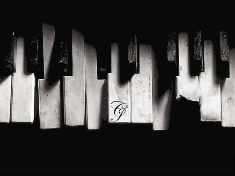 piano keys with monogram