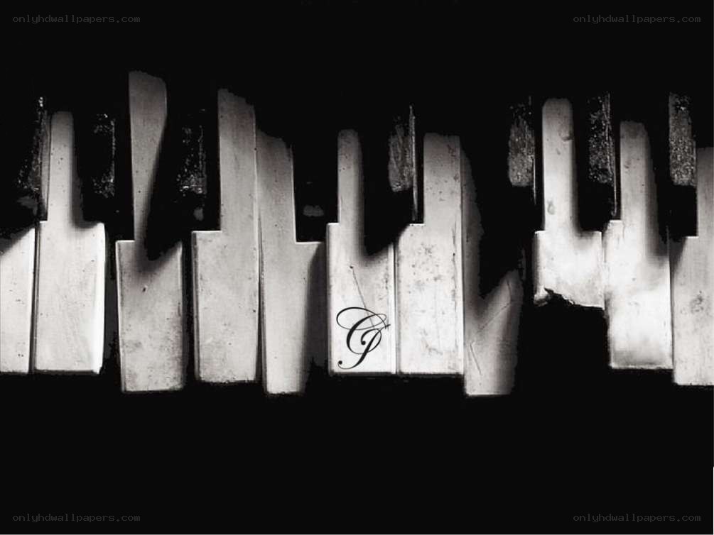 piano keys with monogram