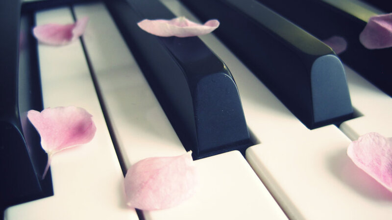 Piano Keys with Petals