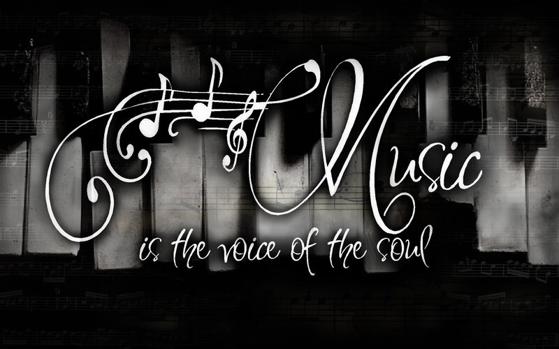 Piano Keys with Sheet Music — Black, Dramatic