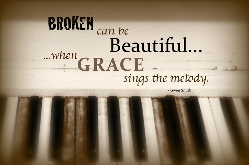 Piano Keys with Text — Brown