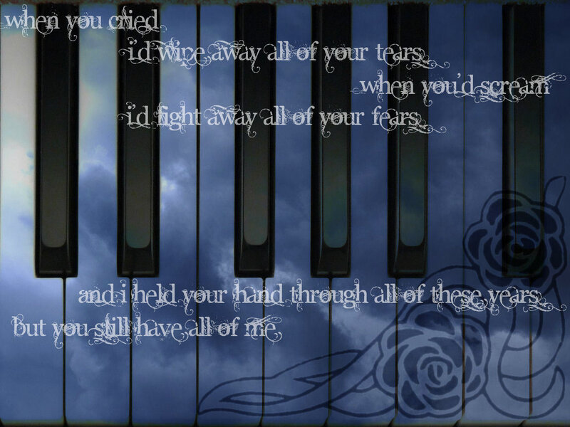 Piano Keys with Text