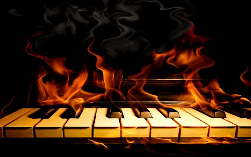 Piano on fire