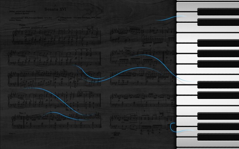 Piano sheet music with keyboard