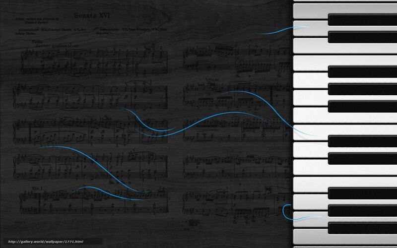 Piano sheet music with keyboard