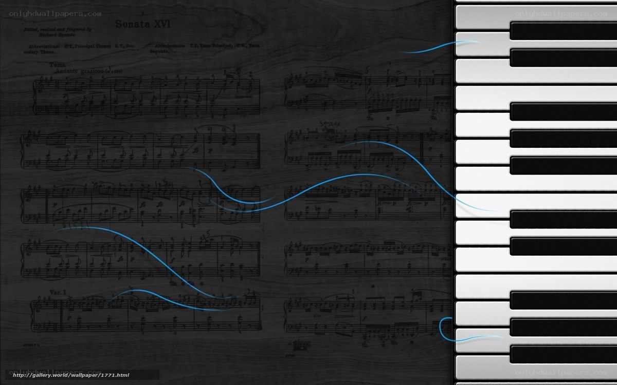 Piano sheet music with keyboard