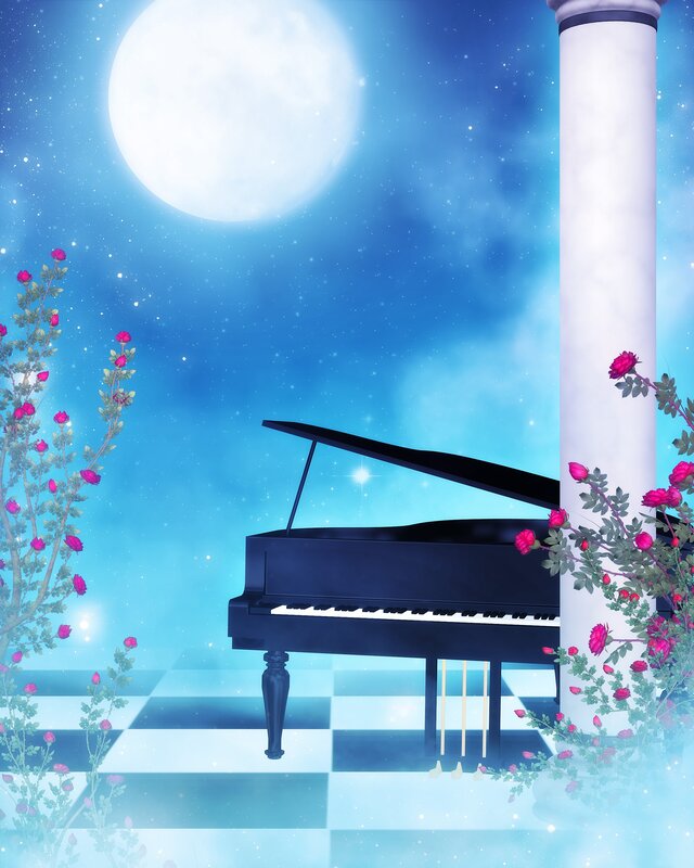 Piano under the moonlight