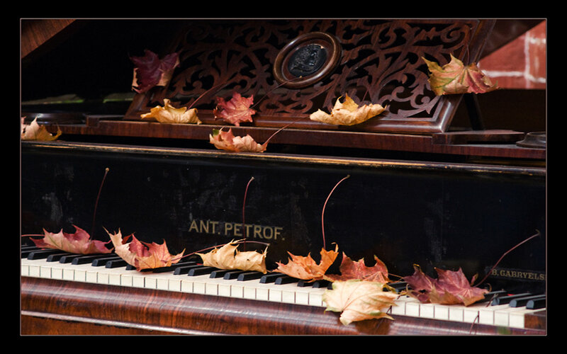 Piano with Autumn Leaves