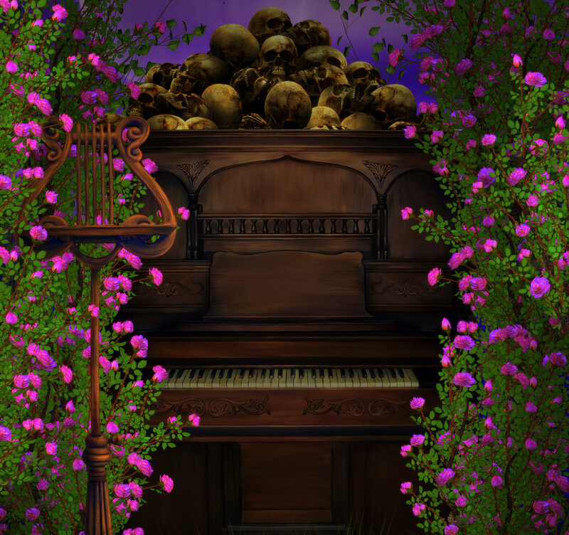 Piano with Skulls