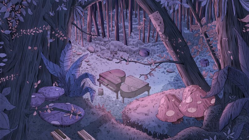 Pianos in Forest