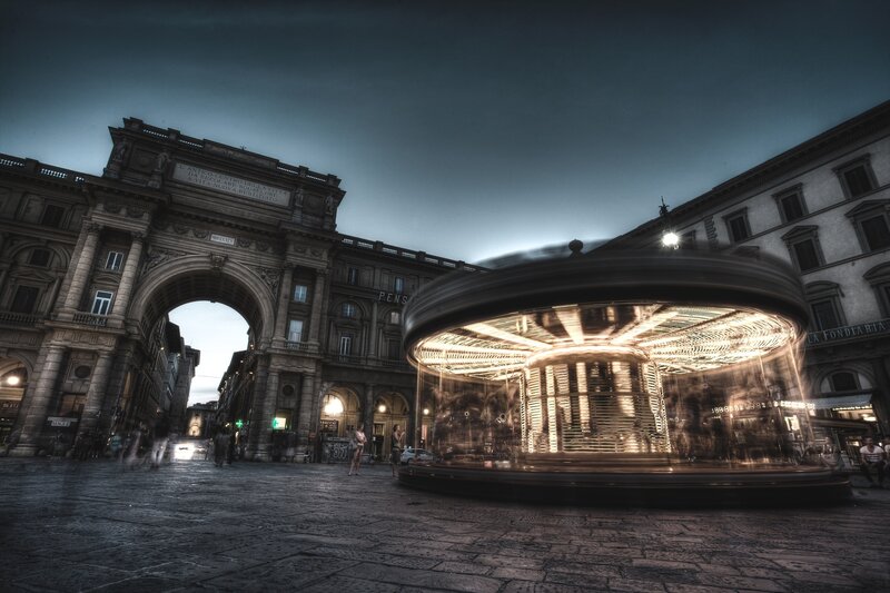 Piazza della Repubblica at dusk
