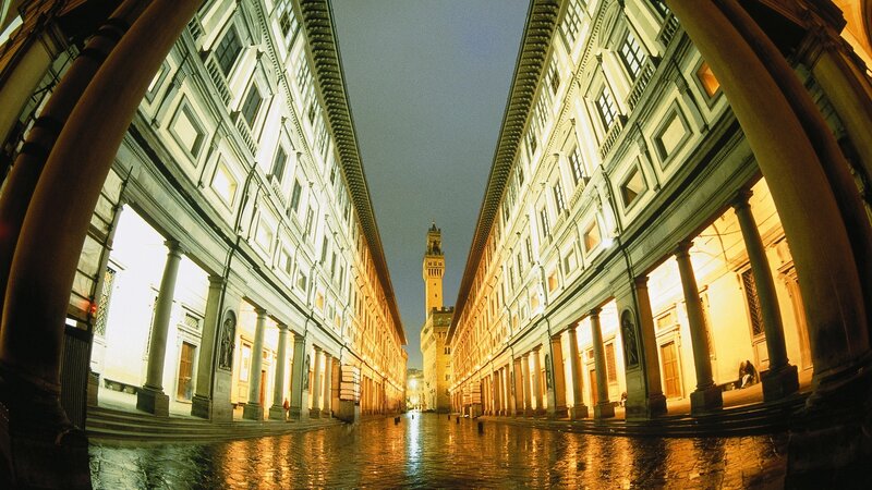 Piazza Della Signoria at Night — Yellow