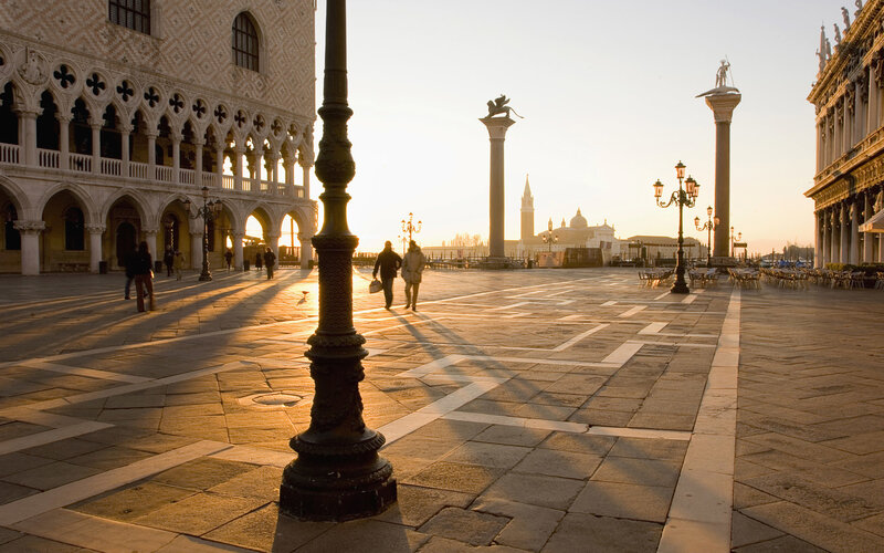 Piazza San Marco at Sunrise — Gold, Serene