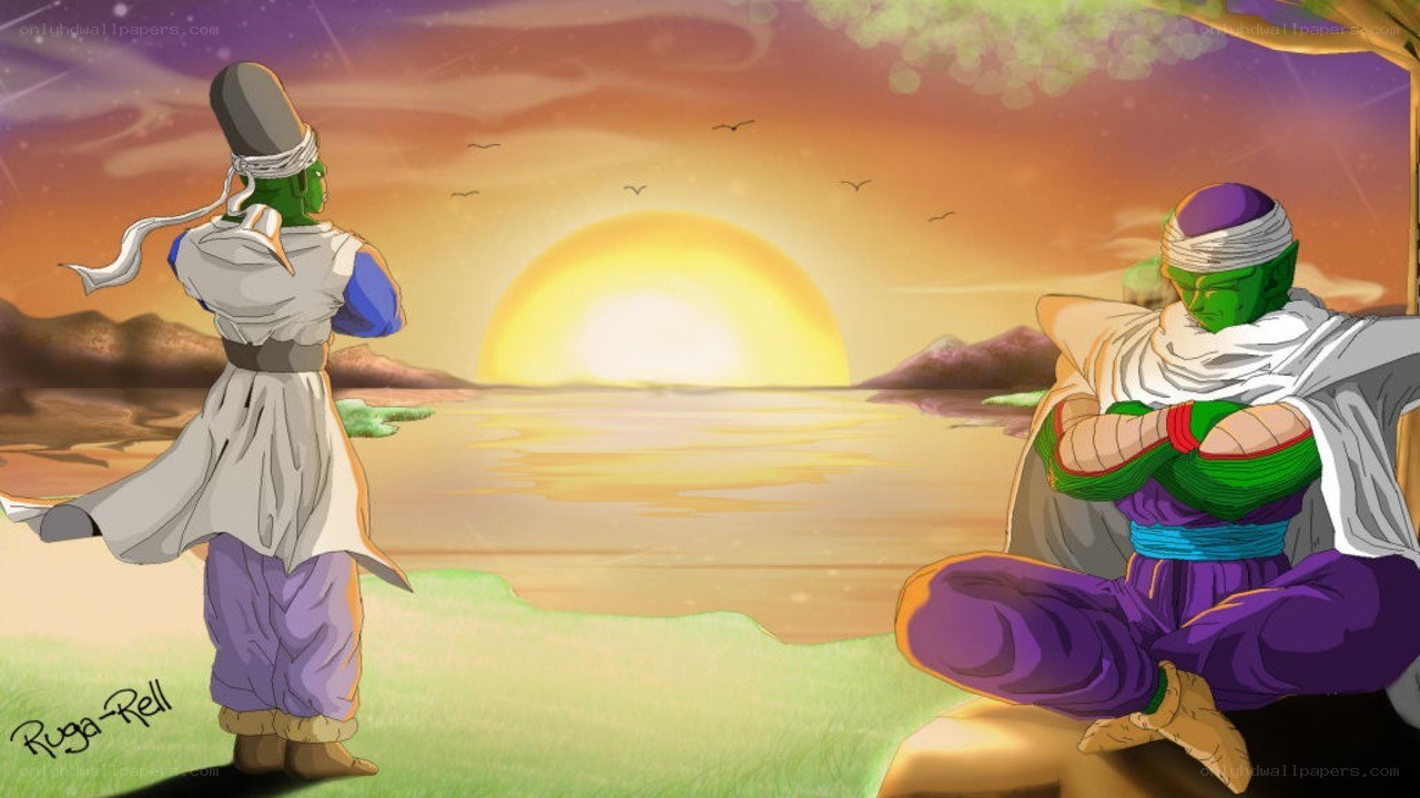 Piccolo and Kami at sunset