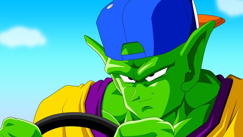 Piccolo driving a car