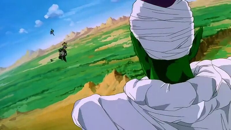 Piccolo watches fighters in the distance
