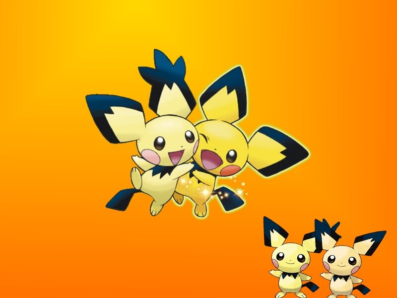 Pichu characters on orange