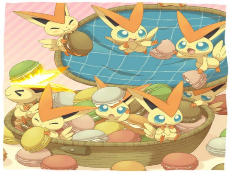 Pichu Eating Macarons