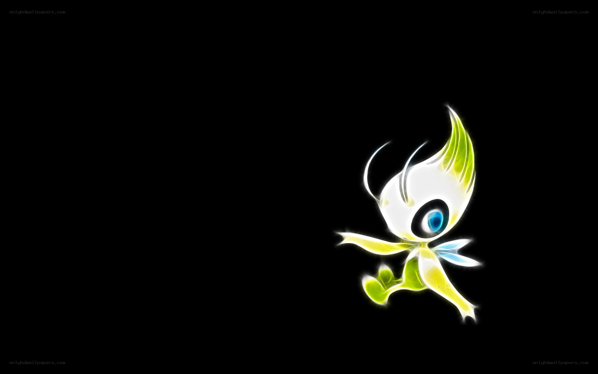 Pichu glowing on black